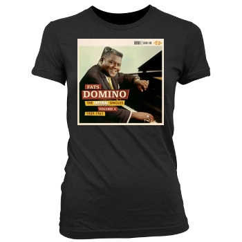 Fats Domino Women's Junior Cut Crewneck T-Shirt