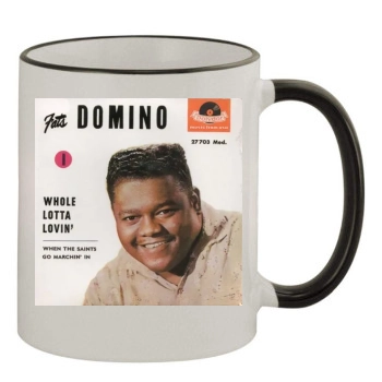 Fats Domino 11oz Colored Rim & Handle Mug