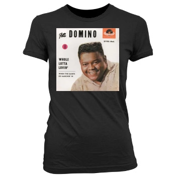 Fats Domino Women's Junior Cut Crewneck T-Shirt