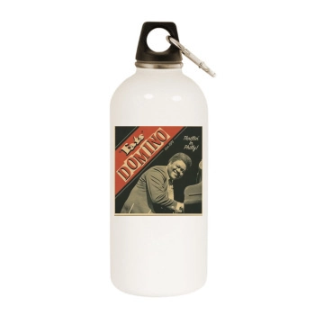 Fats Domino White Water Bottle With Carabiner