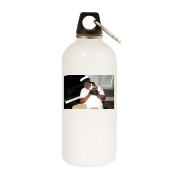 Fats Domino White Water Bottle With Carabiner