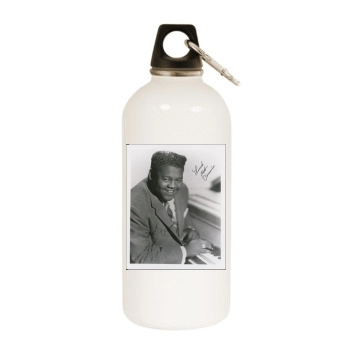 Fats Domino White Water Bottle With Carabiner