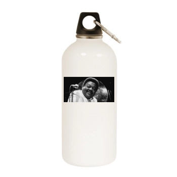 Fats Domino White Water Bottle With Carabiner