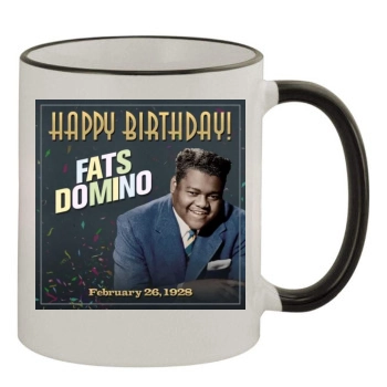 Fats Domino 11oz Colored Rim & Handle Mug