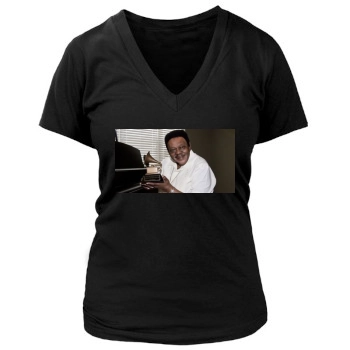 Fats Domino Women's Deep V-Neck TShirt