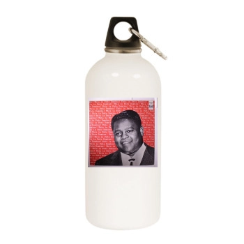 Fats Domino White Water Bottle With Carabiner