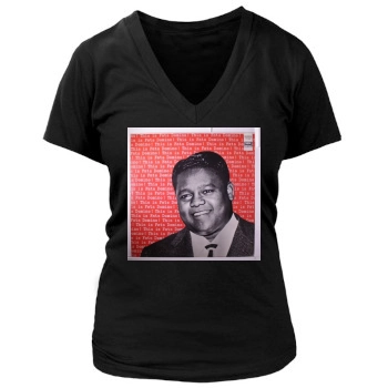 Fats Domino Women's Deep V-Neck TShirt