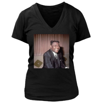 Fats Domino Women's Deep V-Neck TShirt