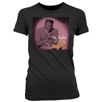 Fats Domino Women's Junior Cut Crewneck T-Shirt