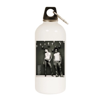 Adriana Lima White Water Bottle With Carabiner