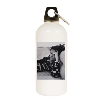 Salma Hayek White Water Bottle With Carabiner