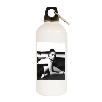 Salma Hayek White Water Bottle With Carabiner