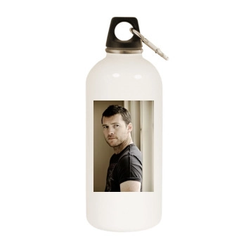 Sam Worthington White Water Bottle With Carabiner