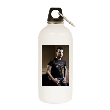 Sam Worthington White Water Bottle With Carabiner