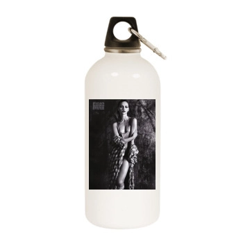 Sasha Pivovarova White Water Bottle With Carabiner