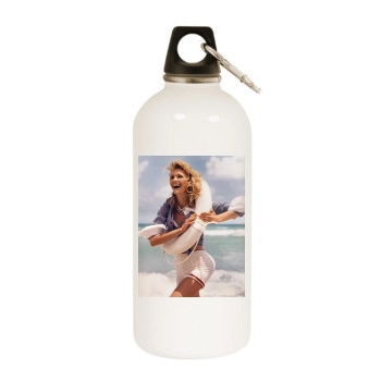 Sasha Pivovarova White Water Bottle With Carabiner