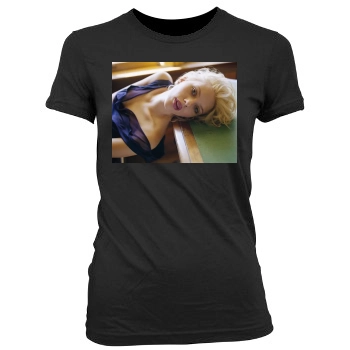 Scarlett Johansson Women's Junior Cut Crewneck T-Shirt