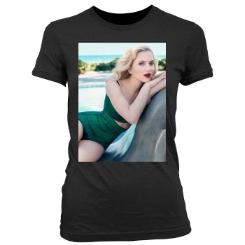 Scarlett Johansson Women's Junior Cut Crewneck T-Shirt