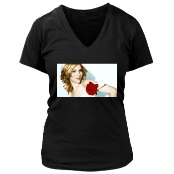 Scarlett Johansson Women's Deep V-Neck TShirt