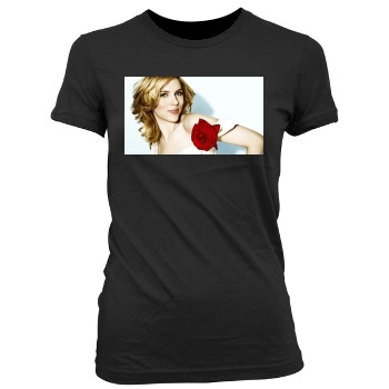 Scarlett Johansson Women's Junior Cut Crewneck T-Shirt