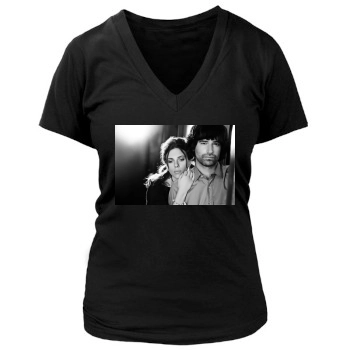 Scarlett Johansson Women's Deep V-Neck TShirt