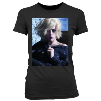 Scarlett Johansson Women's Junior Cut Crewneck T-Shirt