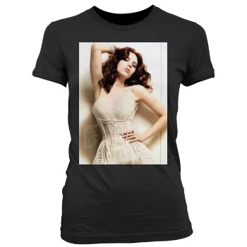 Scarlett Johansson Women's Junior Cut Crewneck T-Shirt