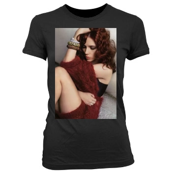 Scarlett Johansson Women's Junior Cut Crewneck T-Shirt