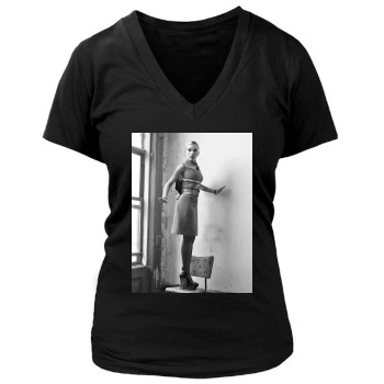 Scarlett Johansson Women's Deep V-Neck TShirt