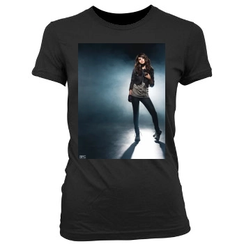 Selena Gomez Women's Junior Cut Crewneck T-Shirt