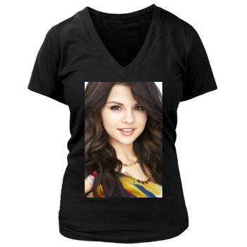 Selena Gomez Women's Deep V-Neck TShirt