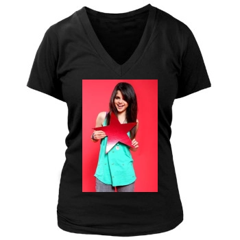 Selena Gomez Women's Deep V-Neck TShirt