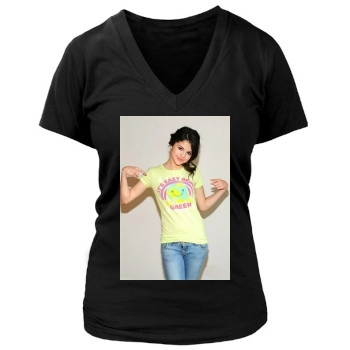 Selena Gomez Women's Deep V-Neck TShirt