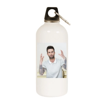 Adam Levine White Water Bottle With Carabiner