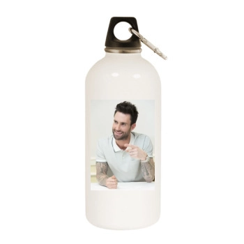 Adam Levine White Water Bottle With Carabiner