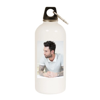 Adam Levine White Water Bottle With Carabiner