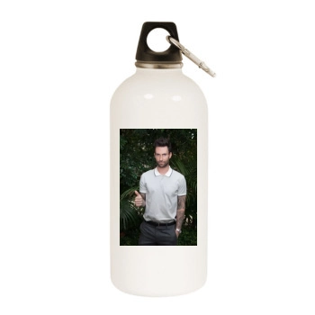 Adam Levine White Water Bottle With Carabiner