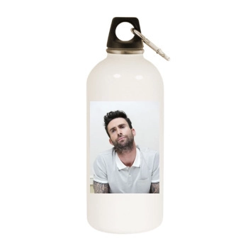 Adam Levine White Water Bottle With Carabiner