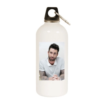 Adam Levine White Water Bottle With Carabiner