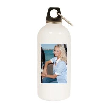 Adriana Karembeu White Water Bottle With Carabiner