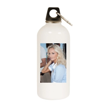 Adriana Karembeu White Water Bottle With Carabiner