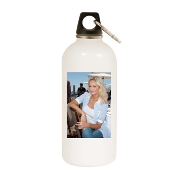 Adriana Karembeu White Water Bottle With Carabiner