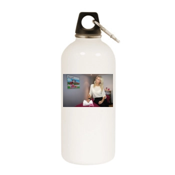 Adriana Karembeu White Water Bottle With Carabiner