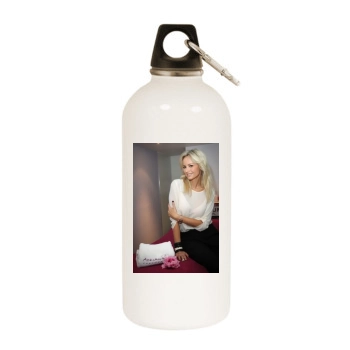 Adriana Karembeu White Water Bottle With Carabiner