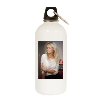 Adriana Karembeu White Water Bottle With Carabiner