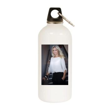 Adriana Karembeu White Water Bottle With Carabiner