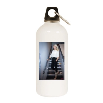 Adriana Karembeu White Water Bottle With Carabiner