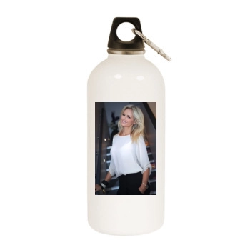 Adriana Karembeu White Water Bottle With Carabiner