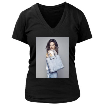 Alessandra Ambrosio Women's Deep V-Neck TShirt