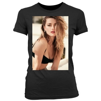 Amber Heard Women's Junior Cut Crewneck T-Shirt